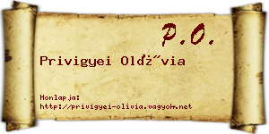 Privigyei Olívia névjegykártya